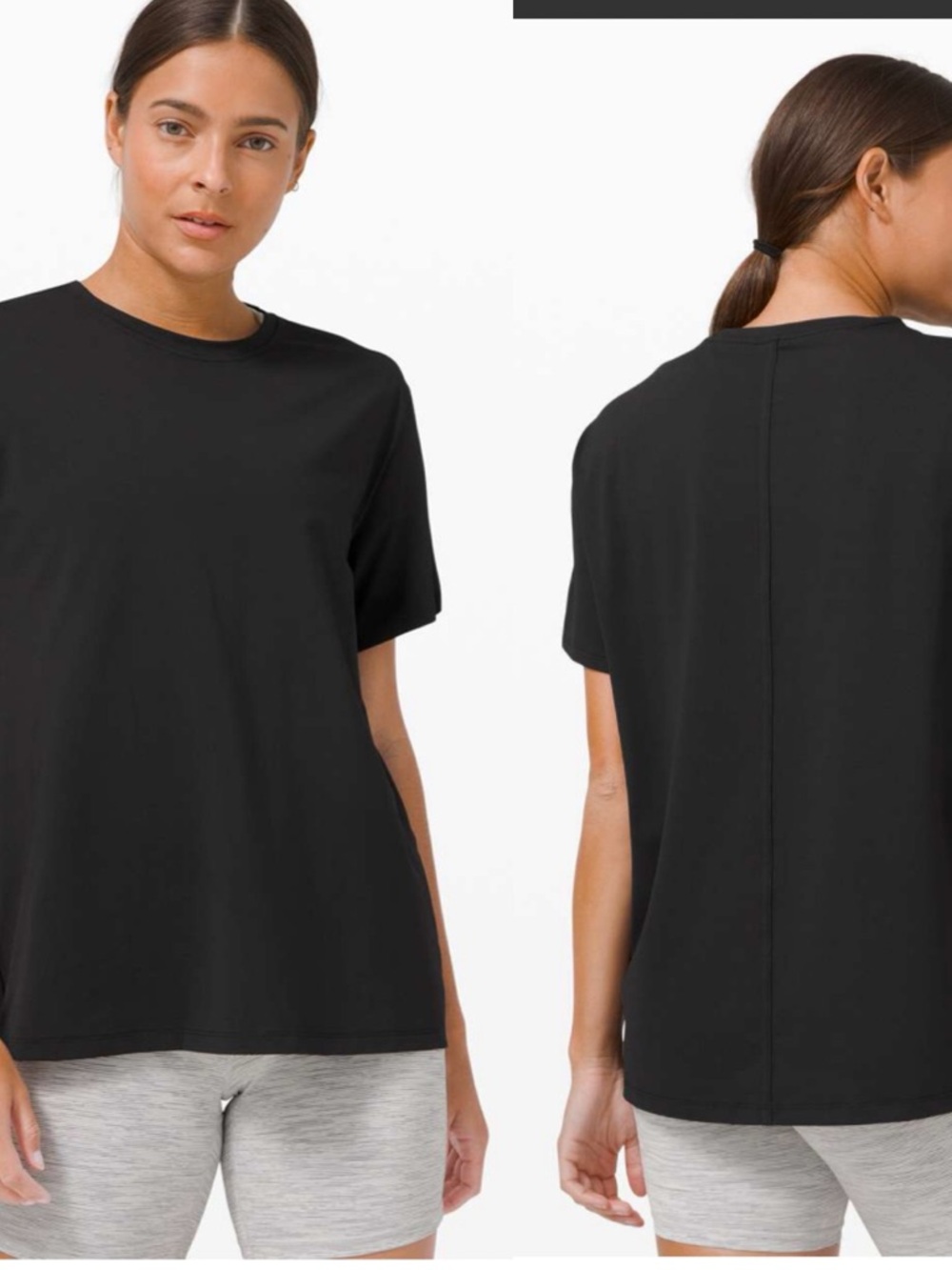 lululemon athletica “all yours” Black Short Sleeve Crew Tee